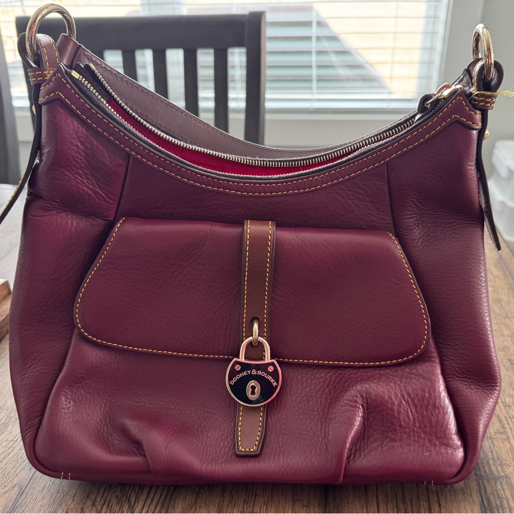 Dooney & Bourke Wine Leather Shoulder Bag